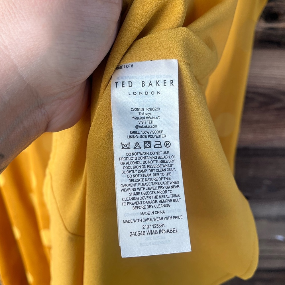 TED BAKER | NWT Polka Dot Belted A Line Dress 4-6 - Picture 11 of 12